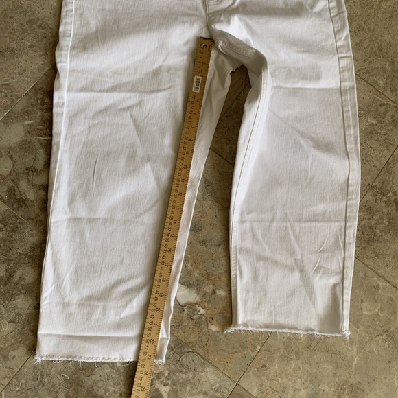 NWT J.Jill Denim High Rise Straight Leg Crop Jeans Raw Hem White Size 18 - Picture 6 of 9